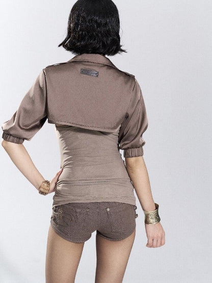 Design-Inspired Satin Jacket【s0000018482】