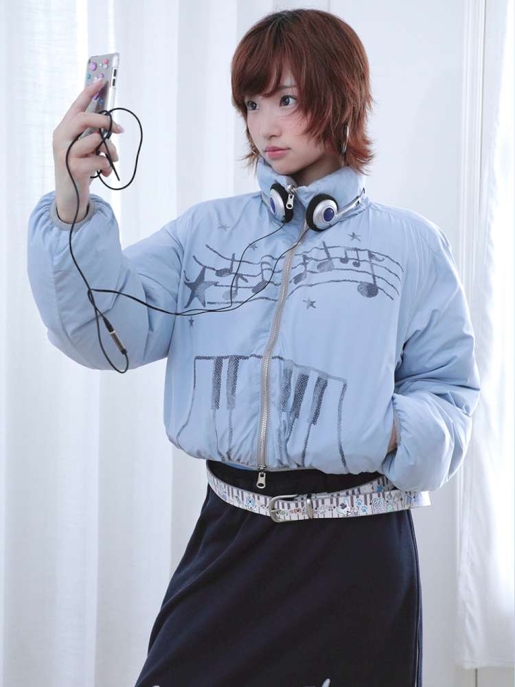 Dreamcore Blue Gray Reversible Padded Jacket【s0000014698】