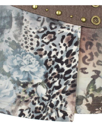 Vintage Leopard Floral Skirt【s0000018089】