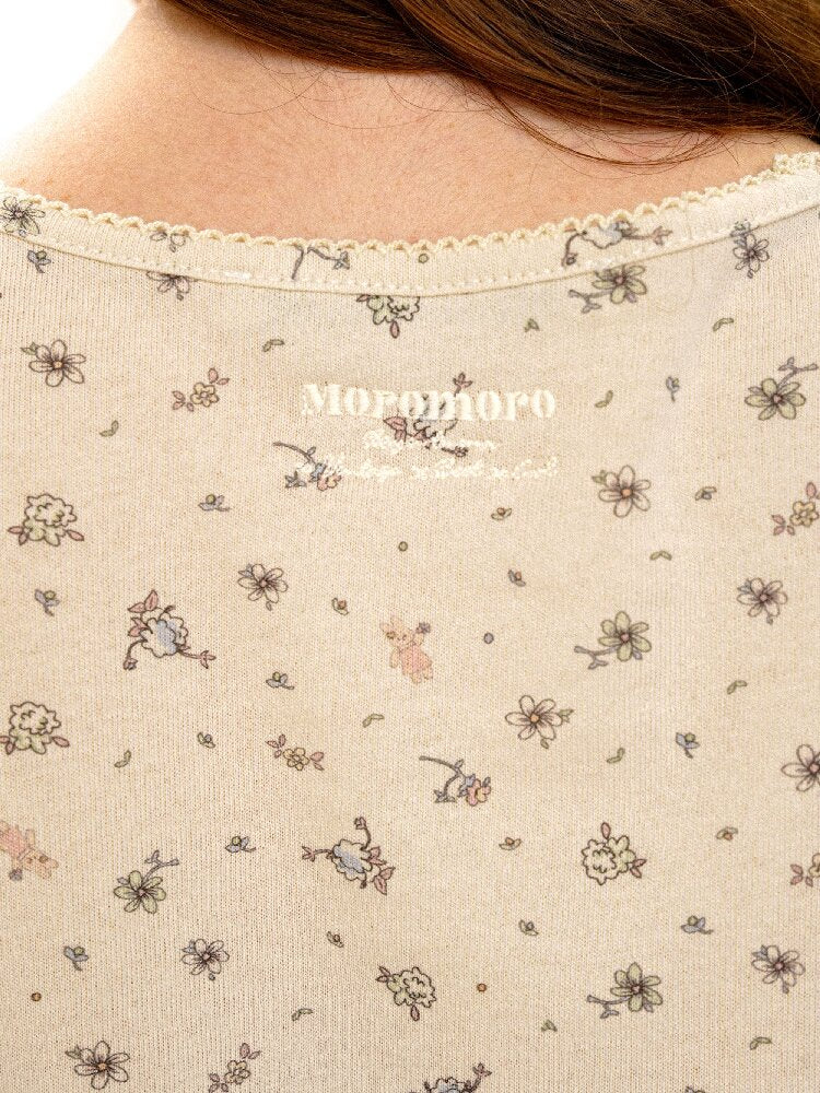 Hand Painted Floral Crew T-Shirt【s0000017919】