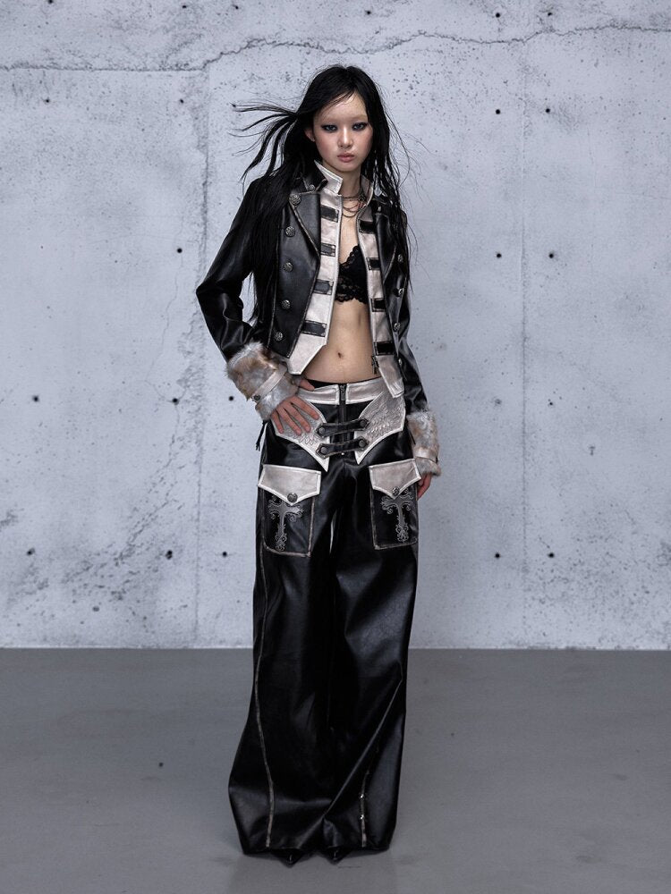 Fake Two Knight Leather Jacket【s0000015543】