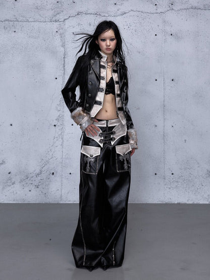 Fake Two Knight Leather Jacket【s0000015543】