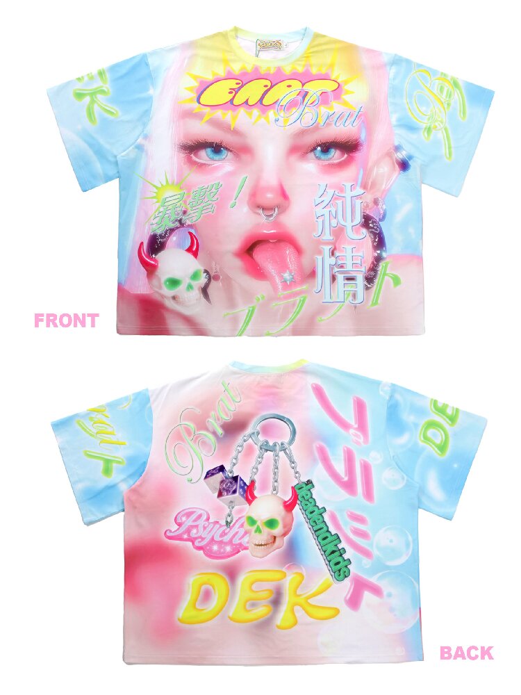 Dopamine Y2k Yabi Print T-shirt【s0000015890】