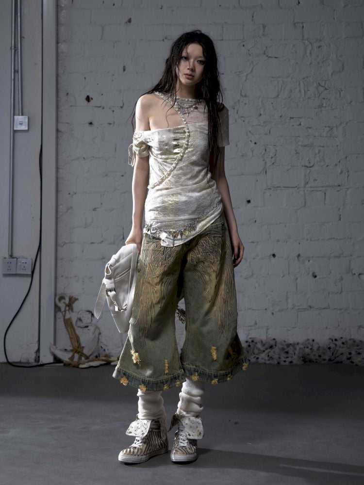 Patchwork two-way short-sleeved T-shirt【s0000012788】