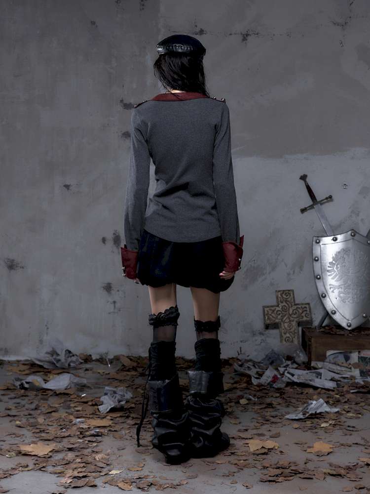 Vintage Punk Knight Slim Fit Shirt【s0000014652】