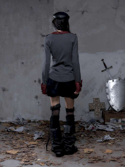 Vintage Punk Knight Slim Fit Shirt【s0000014652】