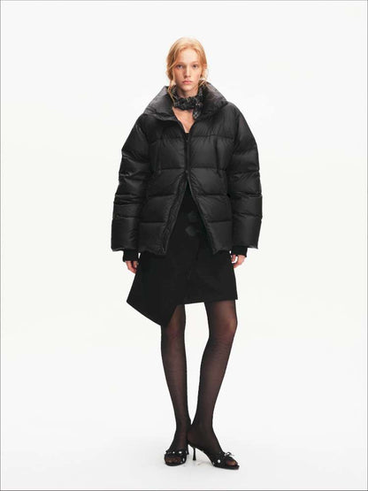 Winter Stand Collar Black Warm 90 Down Jacket【s0000014871】