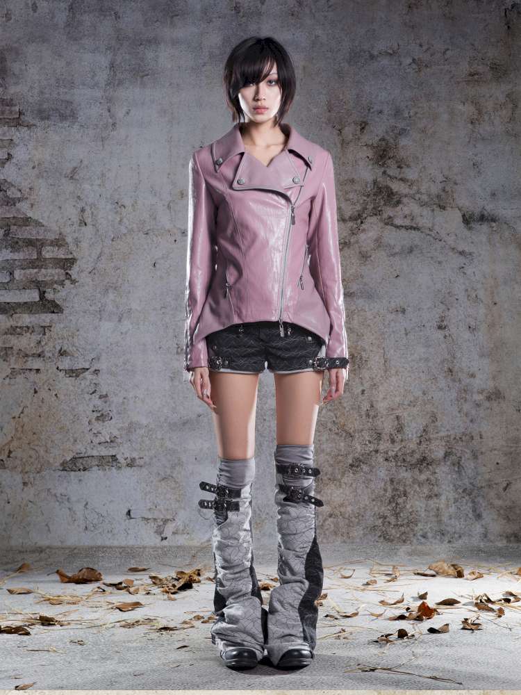 Fur Collar Stylish Slim-Fit Leather Jacket【s0000014481】