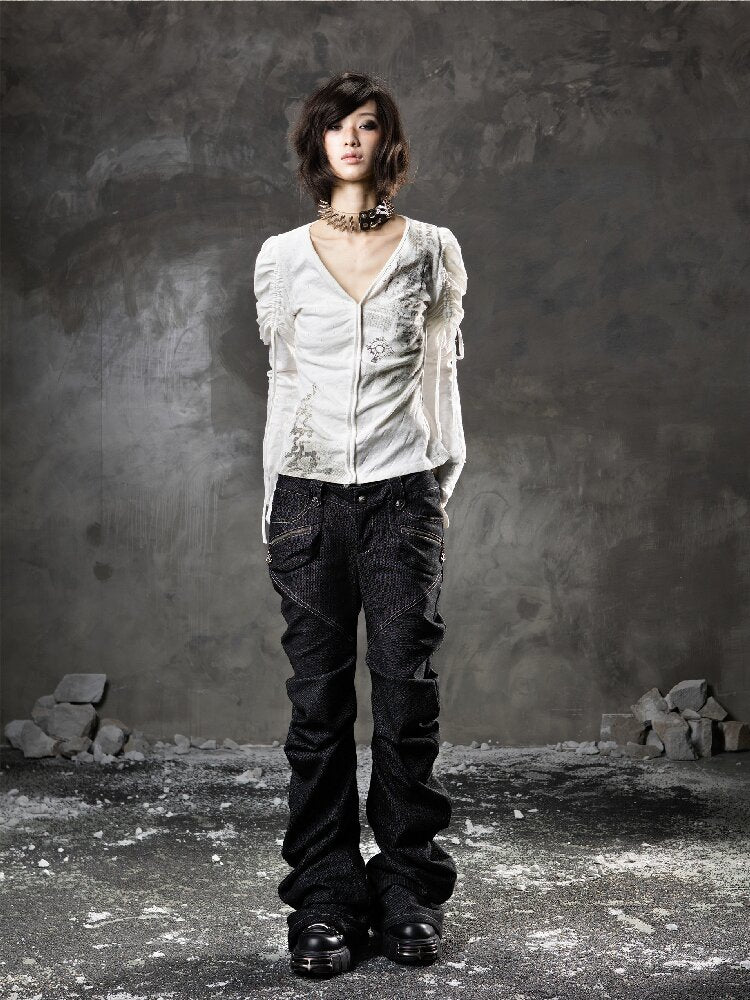 Printed Puff Sleeve Knit【s0000015954】