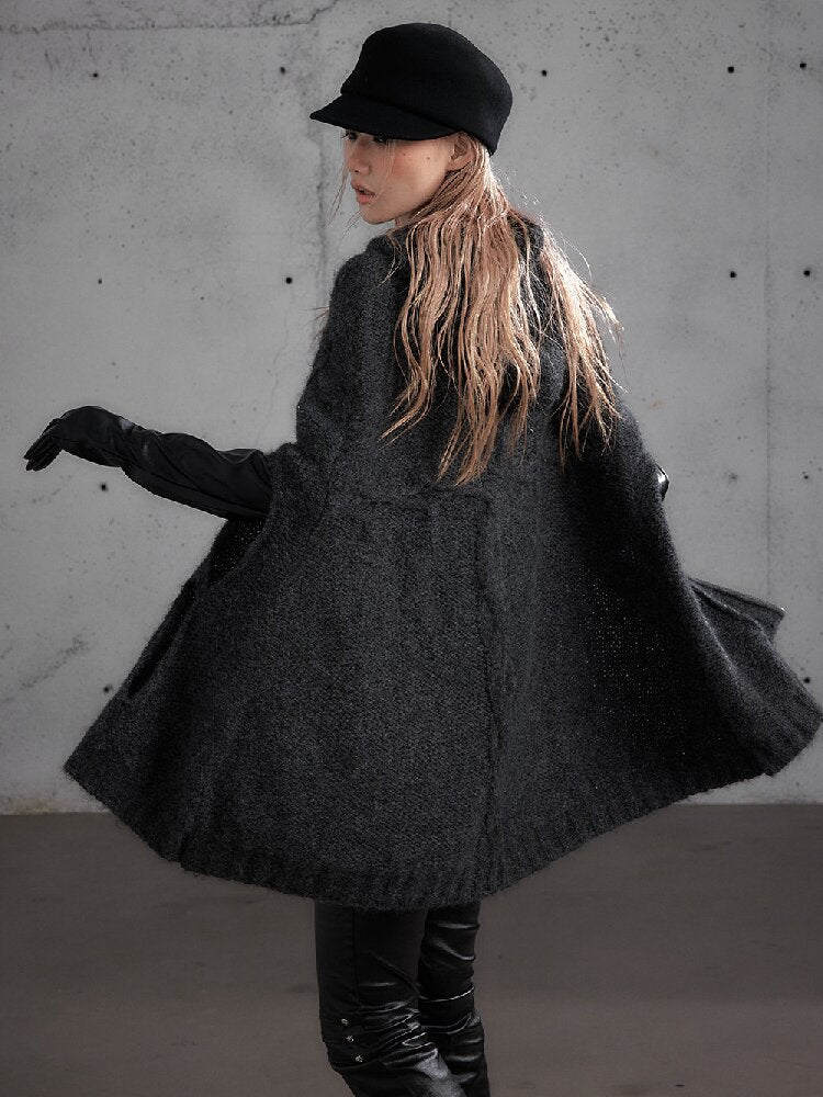 Twisted Knit Wool Cape Jacket【s0000019160】
