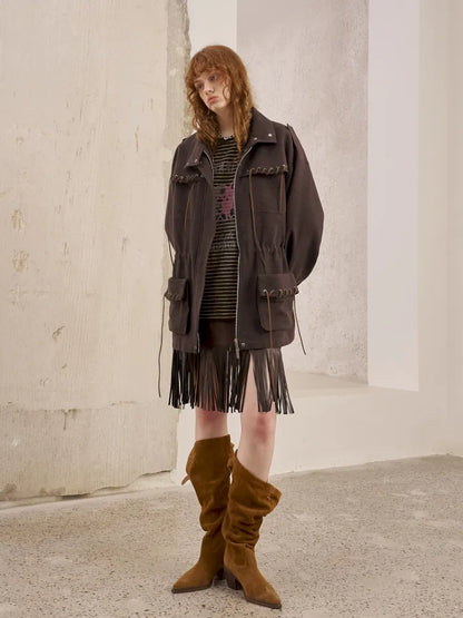Pocket Drawstring Windbreaker-Style Trench Coat【s0000014060】