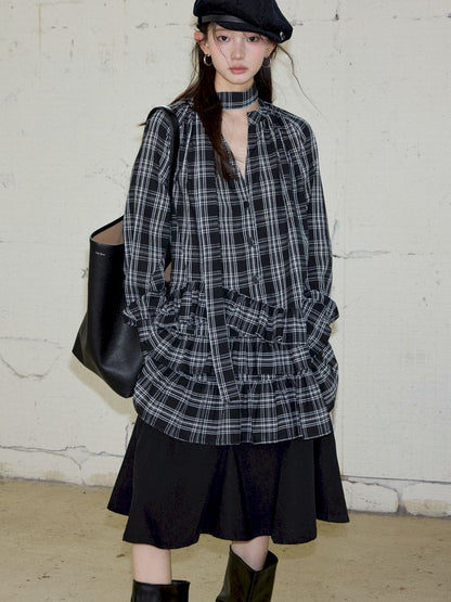 Plaid Ruffle Dress【s0000013739】