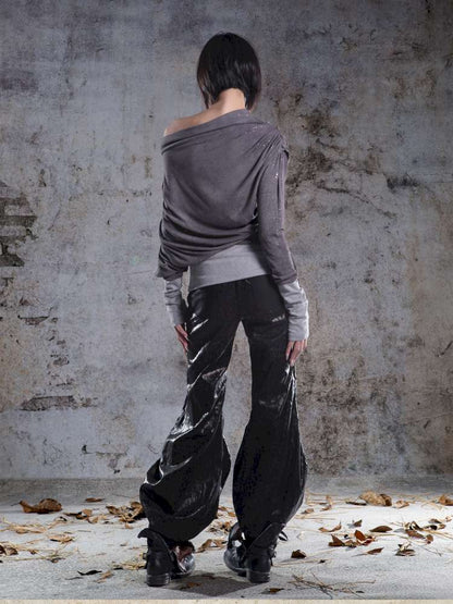 Off-the-shoulder knit top【s0000014488】