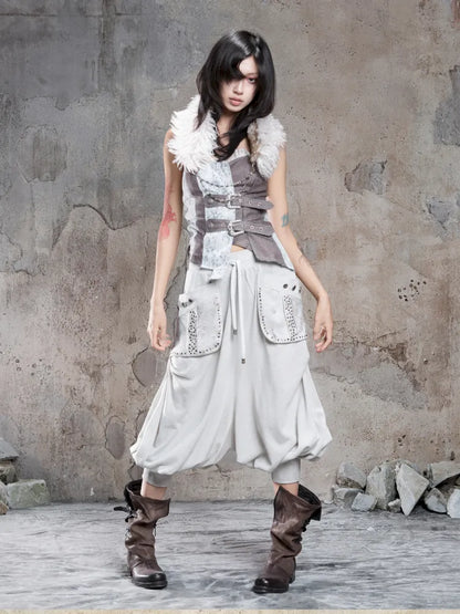 Cropped Wide-Leg Pocket Skirt【s0000014137】