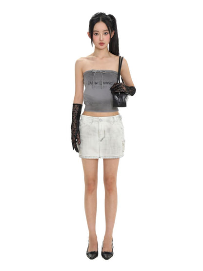 Drawstring Badge Printing Tie Bandage Tank Top【s0000008654】