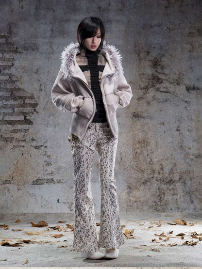 Straight-Leg Flared Low-Rise Pants【s0000014487】