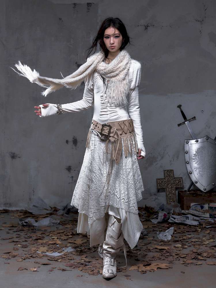 Lace Slimming Patchwork Knit Dress【s0000014467】