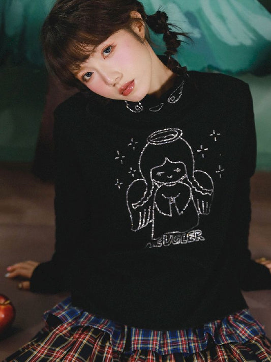 Glitter Rhinestone Black Bottom Shirt【s0000005680】