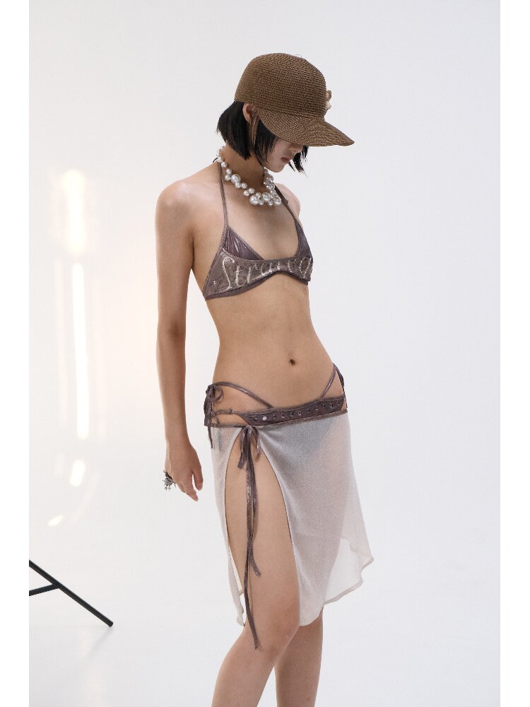 Foil Print Bikini Mesh Set【s0000018480】
