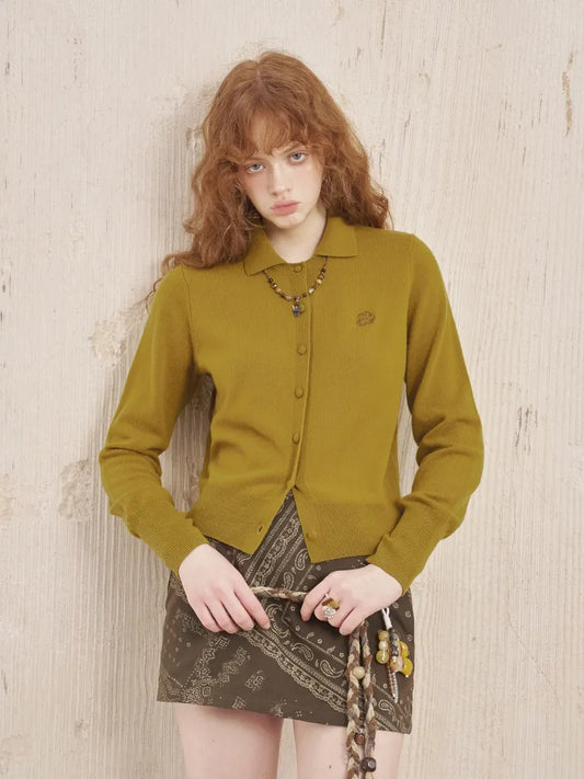 Long-Sleeved Slim-Fit Knit Cardigan【s0000014055】