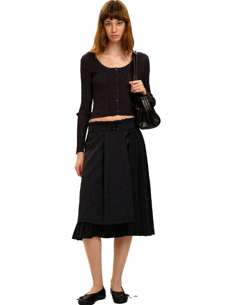 Plaid Puff Sleeve Skirt Set【s0000017925】