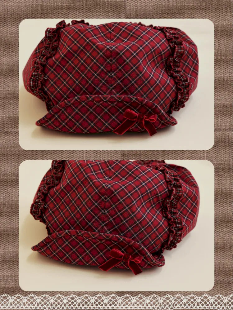 Lace Bow Octagonal Elastic Beret【s0000014177】