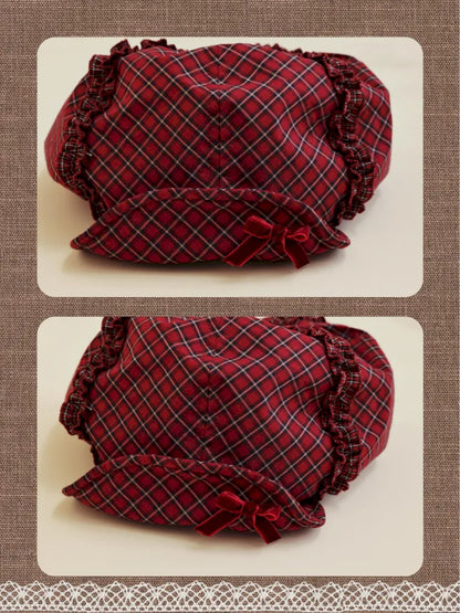 Lace Bow Octagonal Elastic Beret【s0000014177】