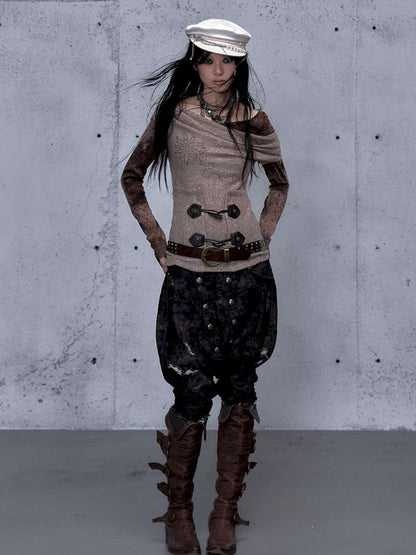 Wasteland Vintage Patchwork Knit Top【s0000014933】