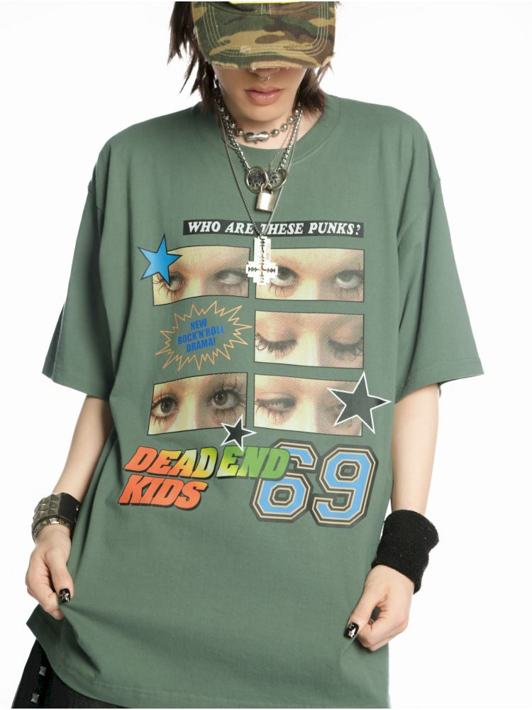 Hip Hop Trend Couple Loose Multicolor T-Shirt【s0000013603】