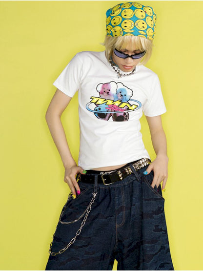 Dopamine Street Positive Shoulder T-Shirt【s0000012462】
