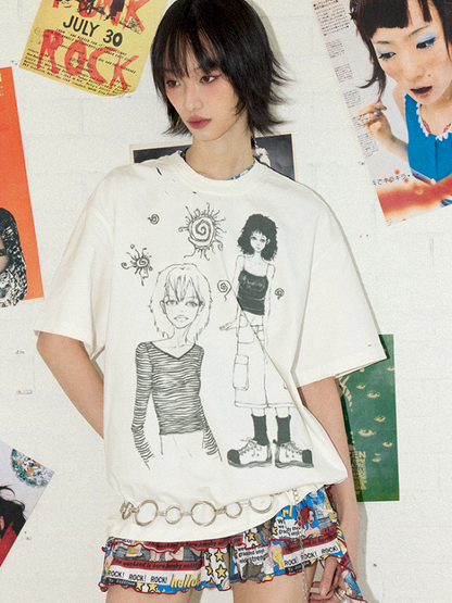 Printed Short Sleeve T-Shirt【s0000012426】