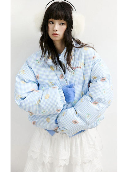 레트로 프린트 코튼 짧은 코트 [S0000011428]