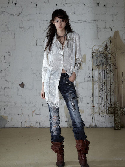 Hot Drill Heavy Wash Denim Pants【s0000016977】