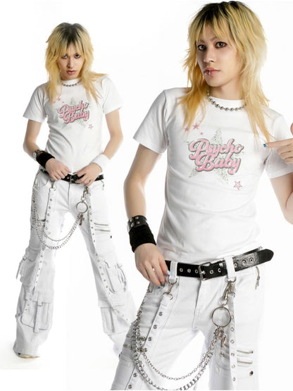 Street Positive Shoulder Slim Fit T-Shirt【s0000012457】