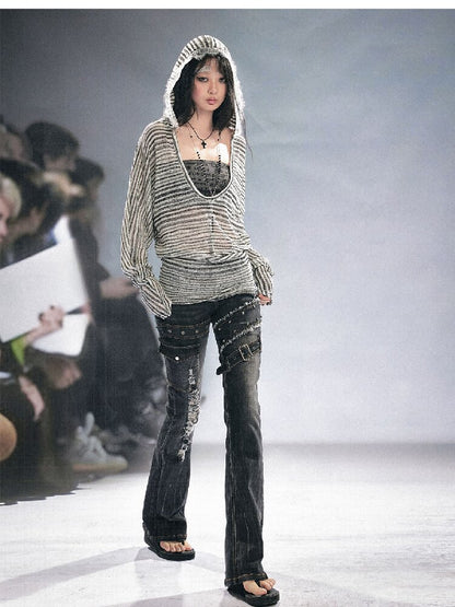 Splicing Hole Grunge Straight Jeans【s0000016284】