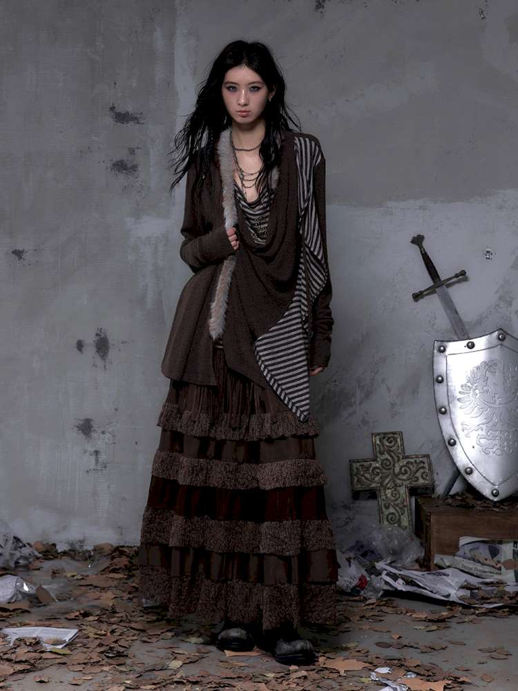 Lace Suede Fringe A-line Skirt【s0000014649】