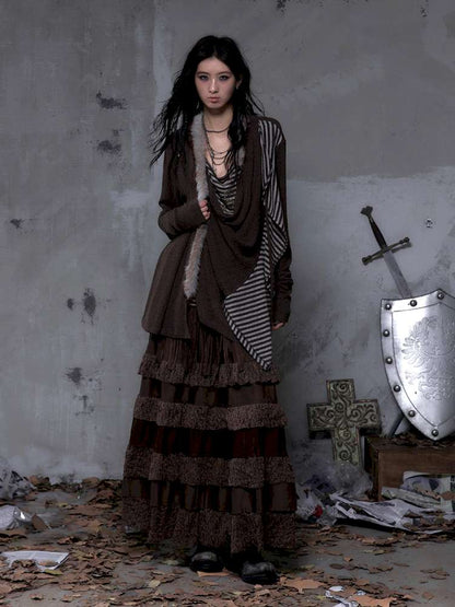 Lace Suede Fringe A-line Skirt【s0000014649】