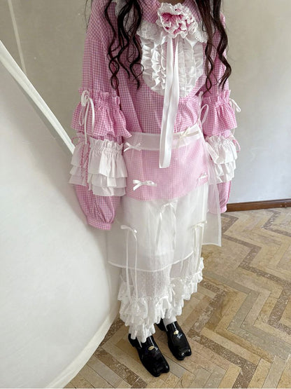 Cute bubble multi-layered lace bows pants【s0000012765】