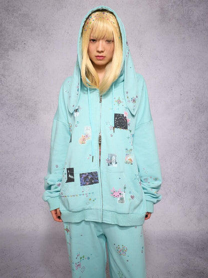 Sticker Rhinestone Rabbit Sweatshirt【s0000018739】