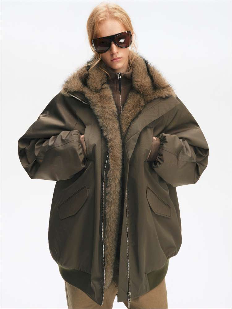 Plush Collar Warm Padded Jacket【s0000014872】