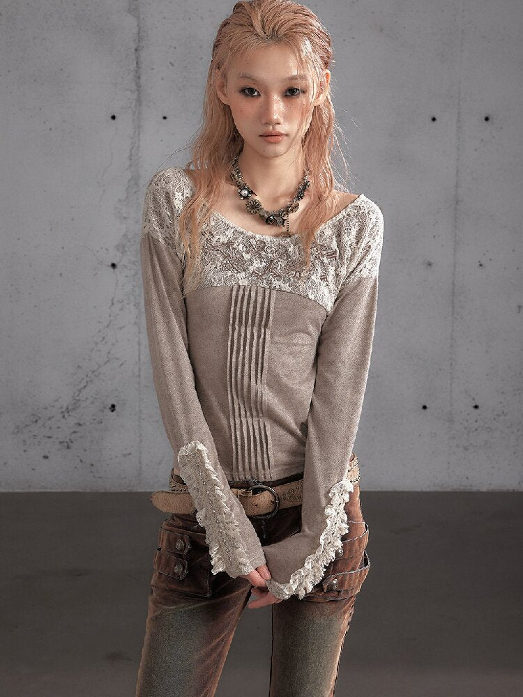 Lace Embroidered Knit Sweater【s0000019159】