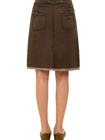 Patchwork Plaid Pleated Midi Skirt【s0000017940】