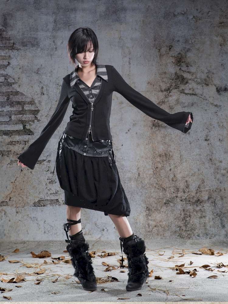 V-Neck Pullover Long-Sleeve Knit Top【s0000014492】