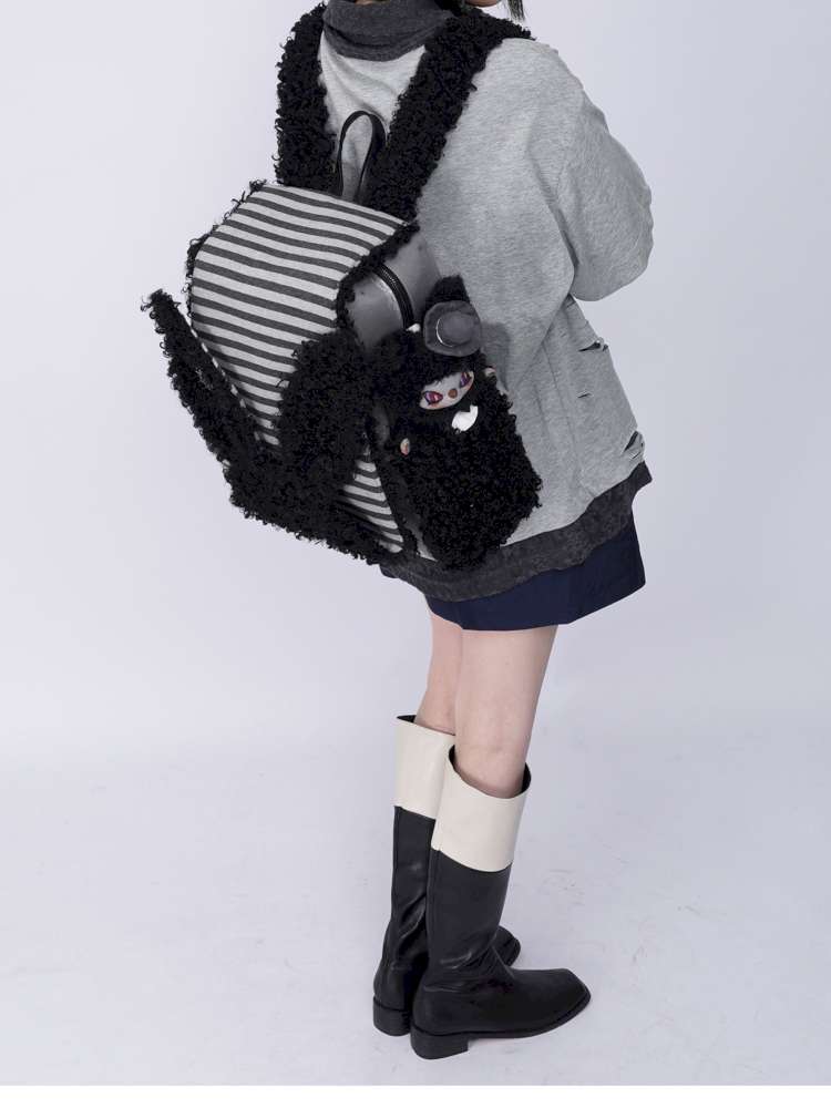 Rabbit Ears Fur Computer School Bag【s0000014615】