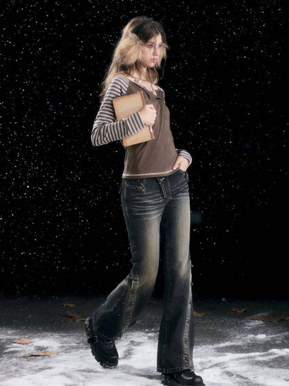 Striped Raglan Sleeve T-Shirt【s0000014430】