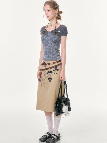 Flower Knot Butterfly Slim T-Shirt【s0000016605】