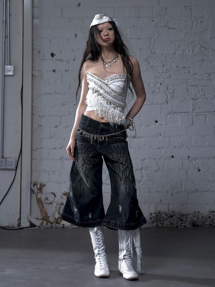 Irregular short strapless vest【s0000012783】