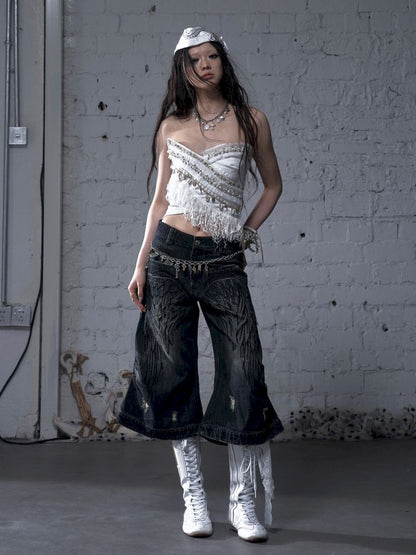 Irregular short strapless vest【s0000012783】