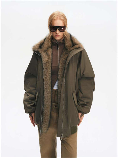 Plush Collar Warm Padded Jacket【s0000014872】