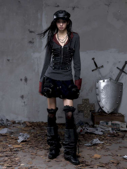 Vintage Punk Knight Slim Fit Shirt【s0000014652】